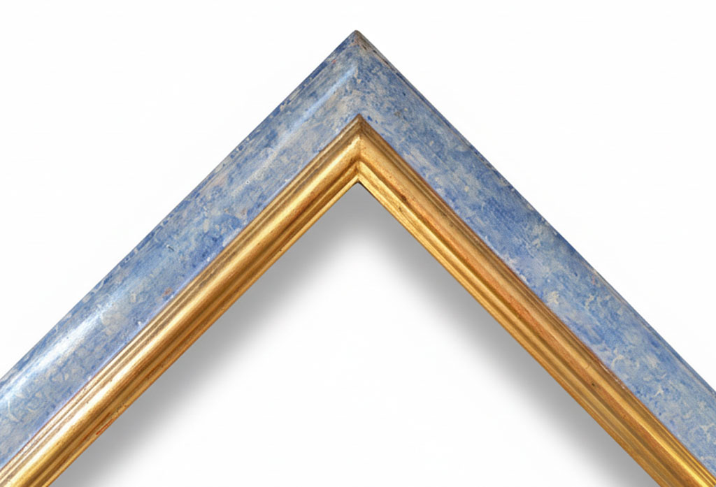 Troubet Marbre bleu boudin or