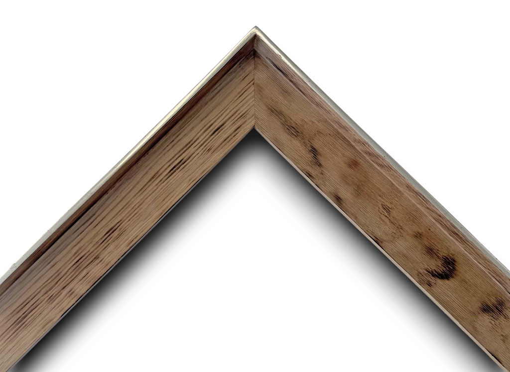 Cassetina Chêne brûlé filet or blanc