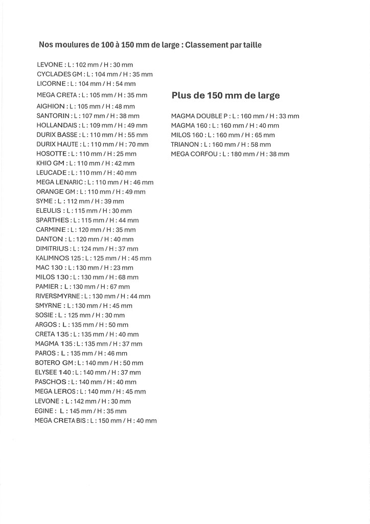   Guide pratique: Moulures de 100 à 150 mm de large  page 1