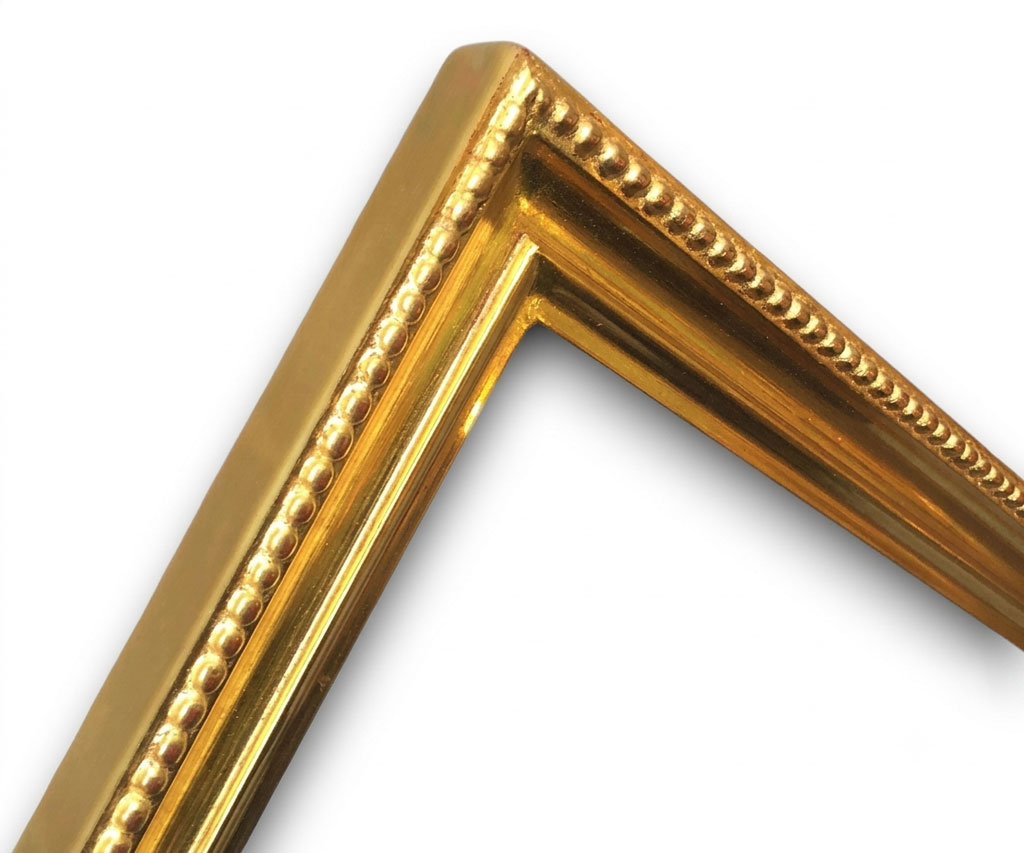 Iris L: 32 mm / H: 20 mm Sculpté perles or fin dos jaune